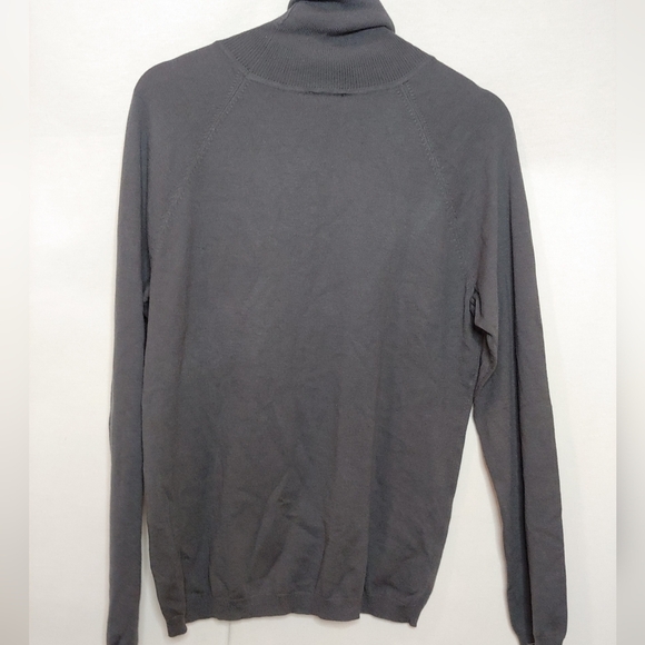 Talbots turtleneck Sweater Long Sleeve Shirt Gray Rayon Nylon Blend New Large - Picture 3 of 9
